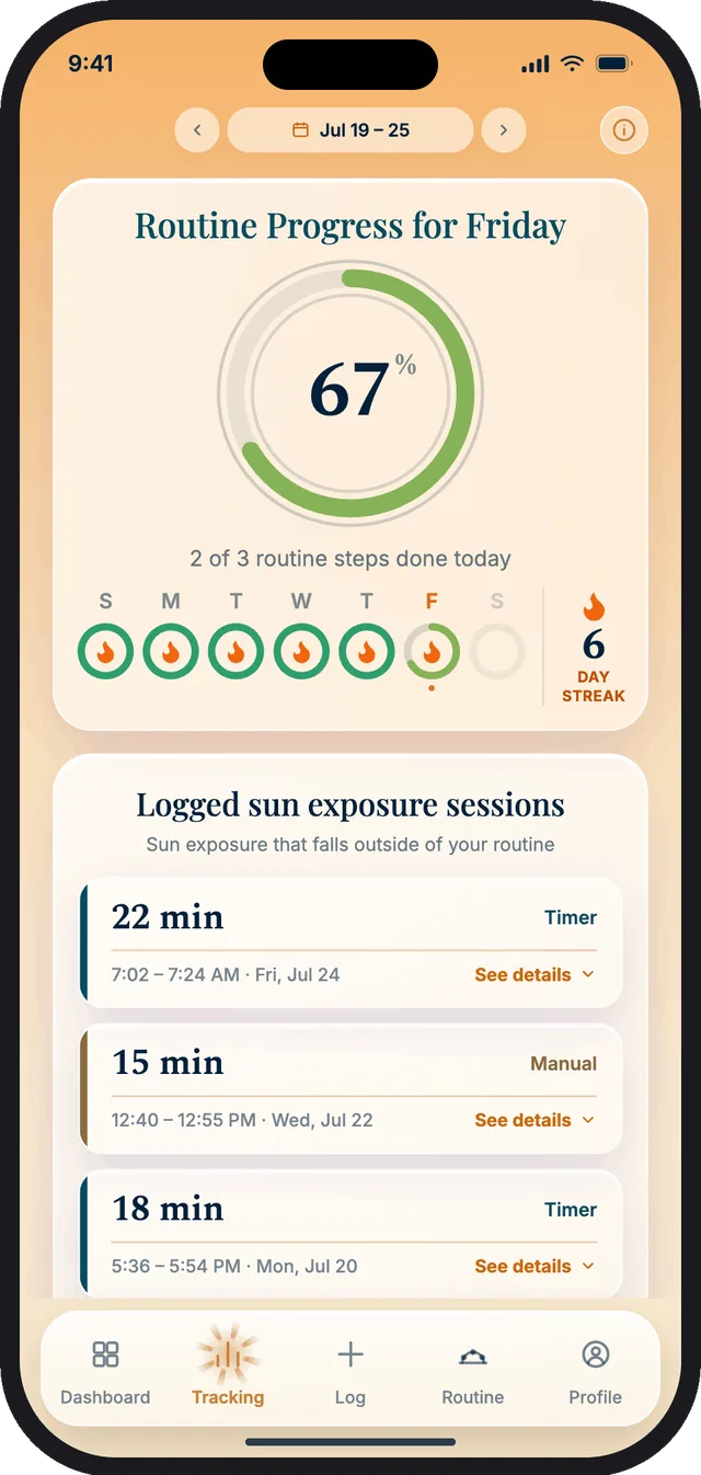 VitalSun — see your progress and keep the momentum